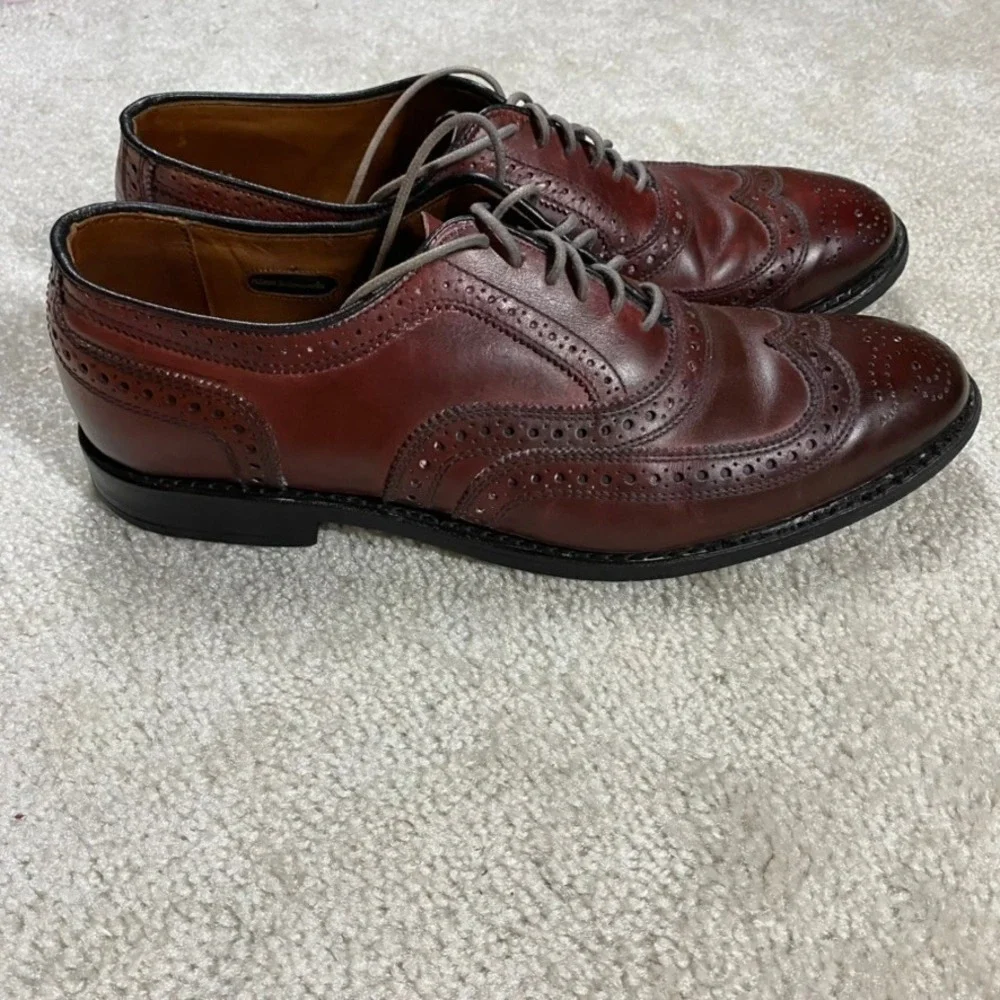 Allen Edmonds Dress Shoes Mens 10 D McAllister Wingtip Oxford Merlot Leather